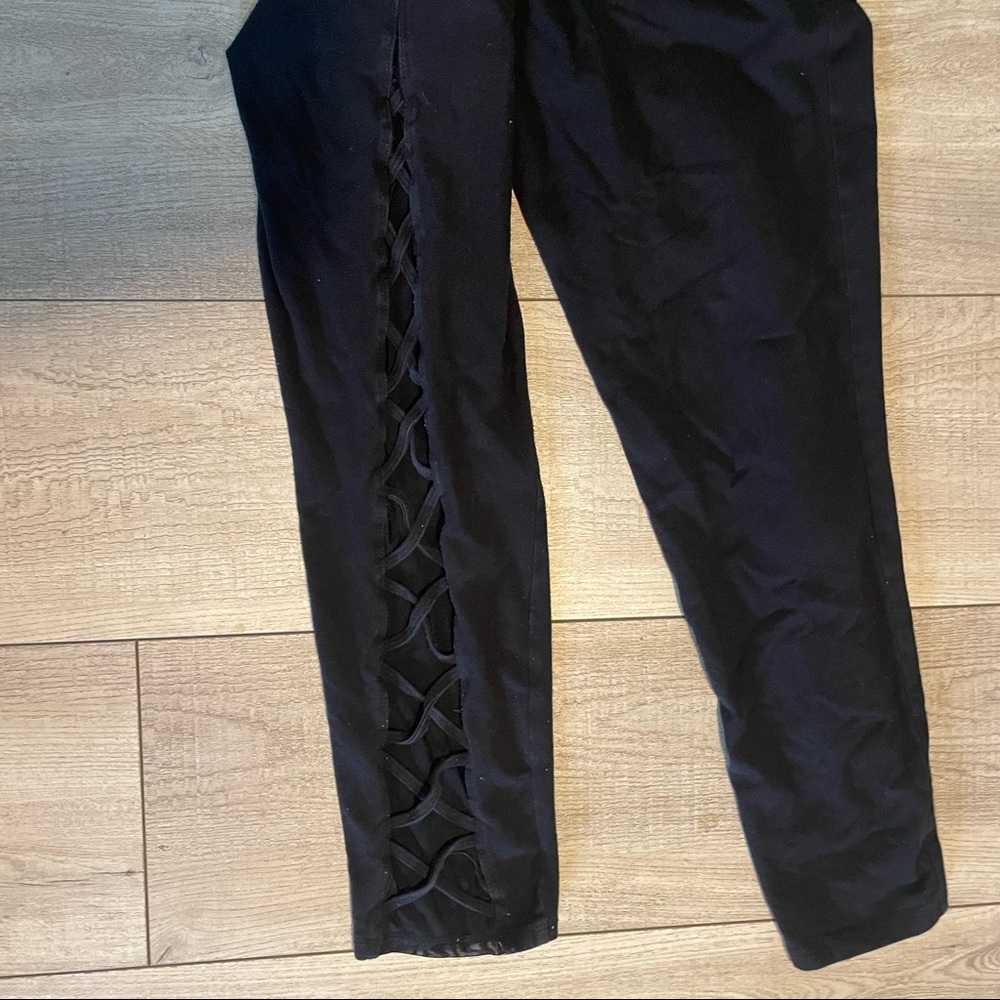 SOLD!!! - Premium black leggings with lattice mesh on back from Torrid, Size 2